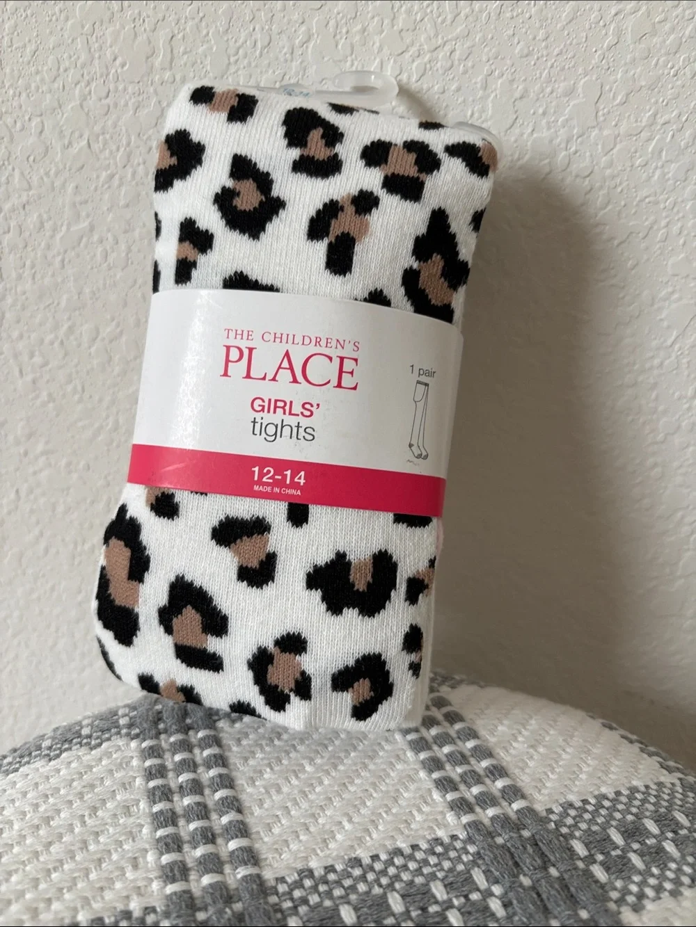 The Children's Place Leopard Spot Girls' Tights - White, Black, Brown